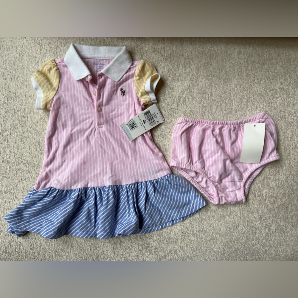 Ralph Lauren baby girl 6M dress w bloomers NEW